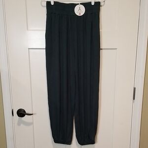 Anrabess Dark Green Loose Baggy Lightweight Lounge Joggers With Pockets NWT M